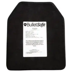 BulletSafe Level IV standalone plate in black with shooter's cut design