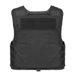 Back view of Armor Express Traverse 1/2 MOLLE patrol carrier showing reinforced drag handle, rear hard armor plate pocket, and 3x10 placard attachment area.